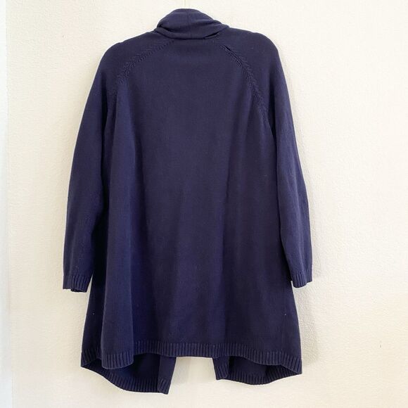 Talbots Open Front Cotton Blend Cardigan Navy Blue 2X Petite Career - Picture 6 of 9